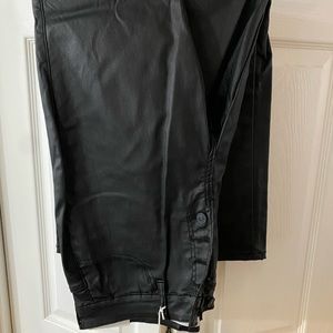 Black faux leather pants.